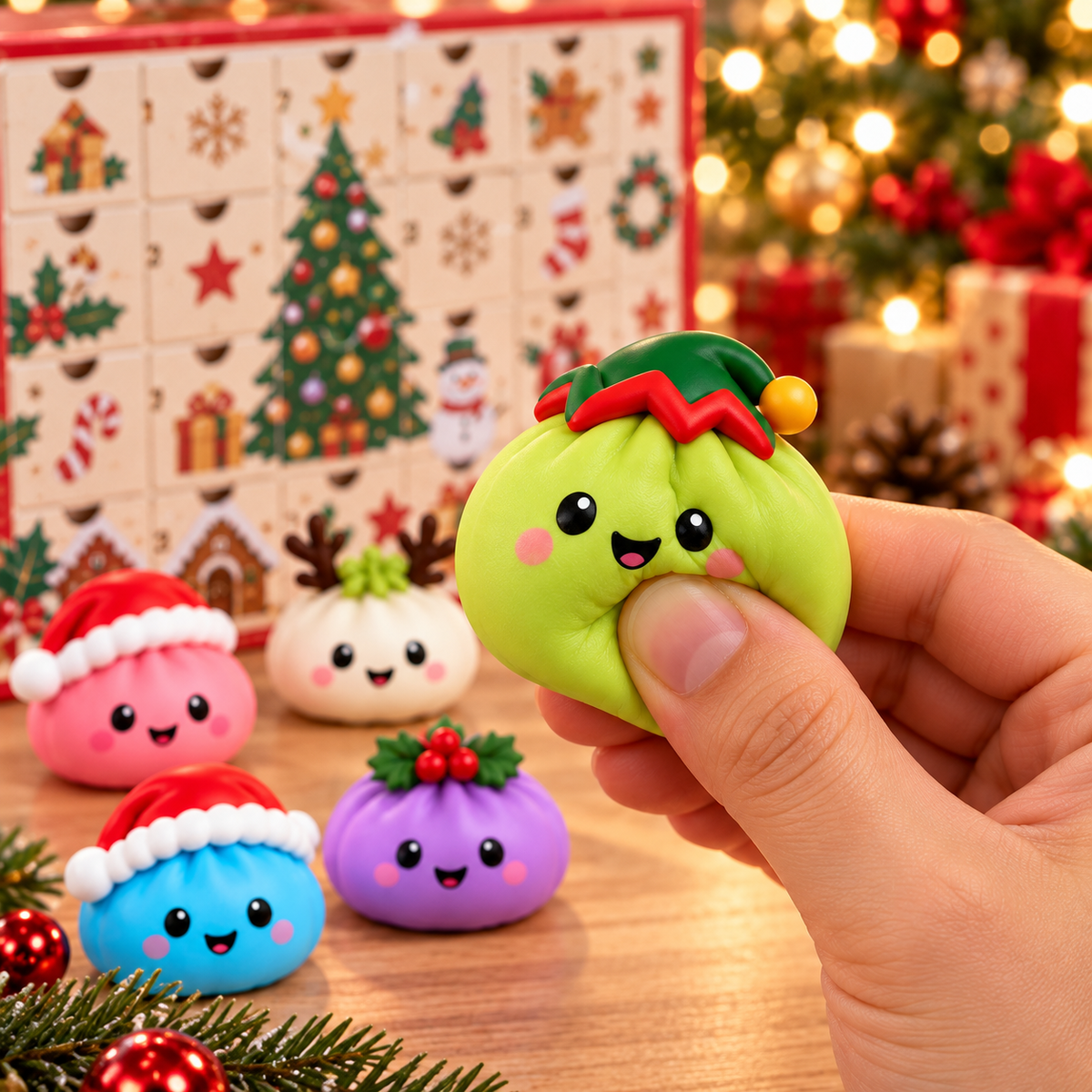 Vánoční adventní kalendář s 24 mačkacími překvapeními