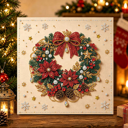 MS3302 Christmas wreath pearl diamond art kit