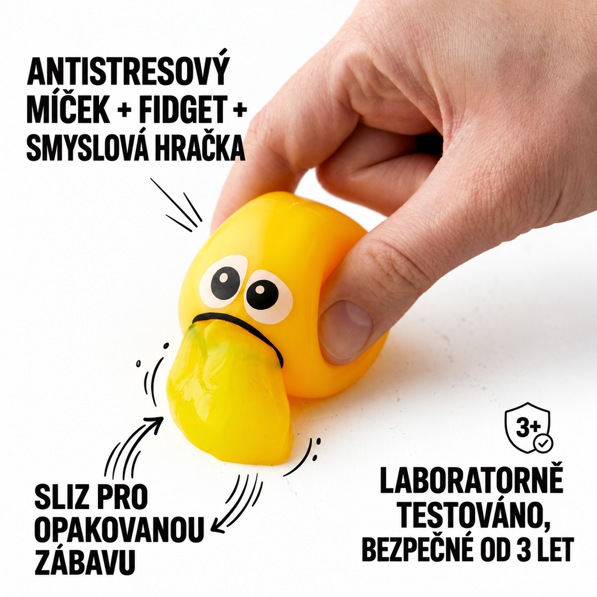 Smyslový míček Puking Ball se znovupoužitelným slizem