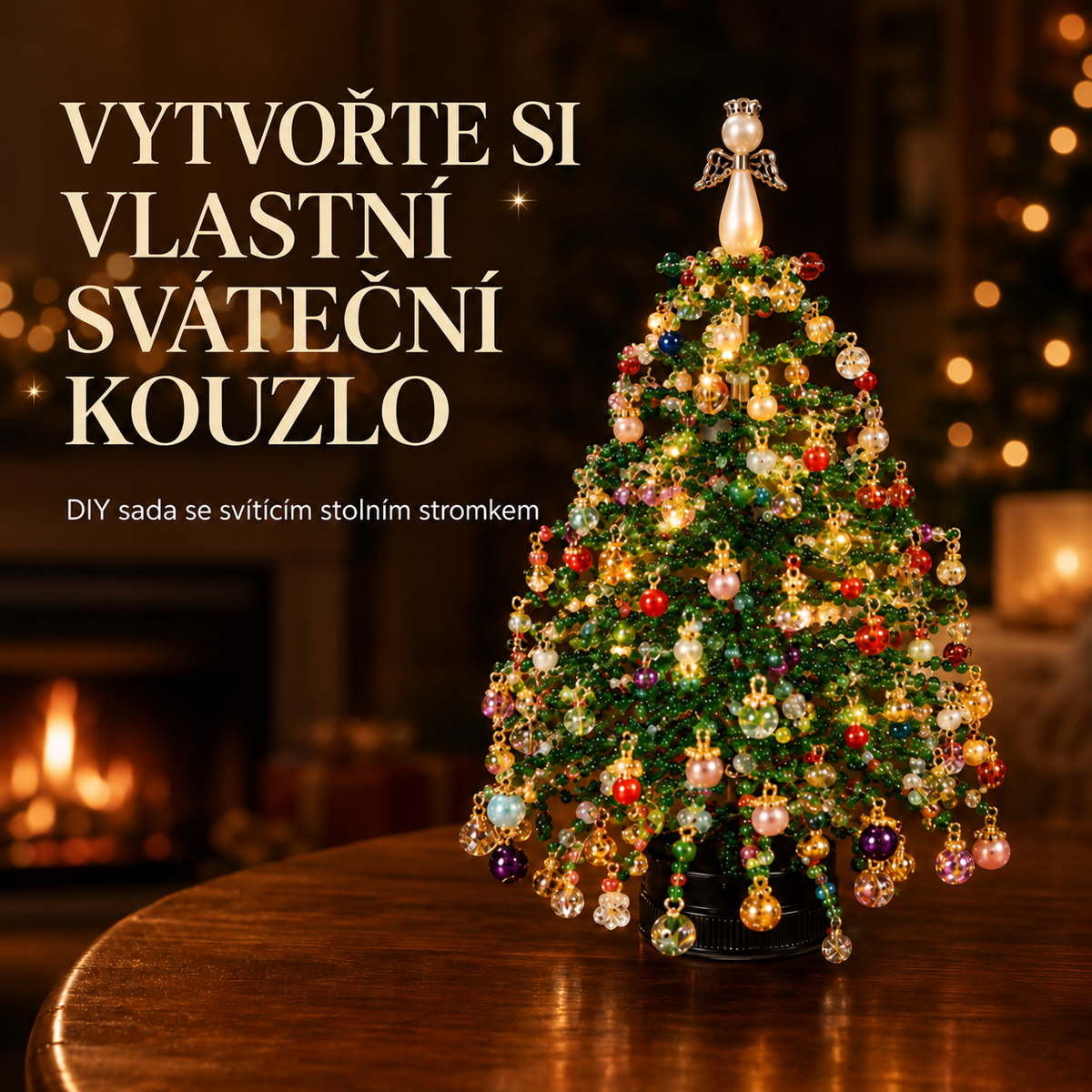 Svítící sezónní stolní stromek DIY – 5 designů