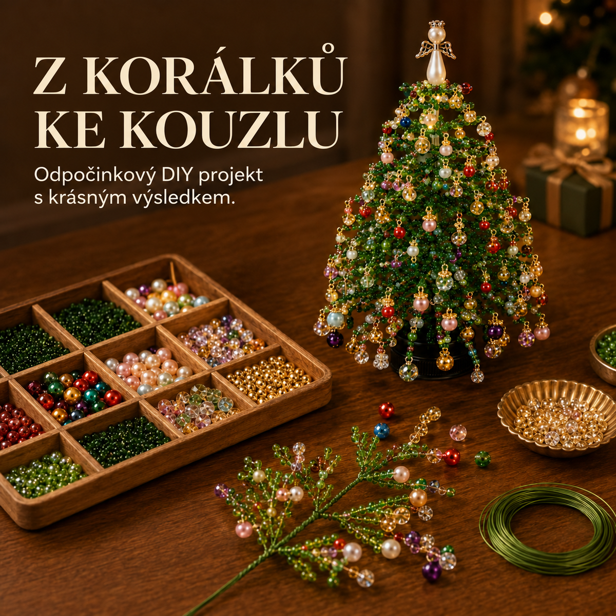 Svítící sezónní stolní stromek DIY – 5 designů