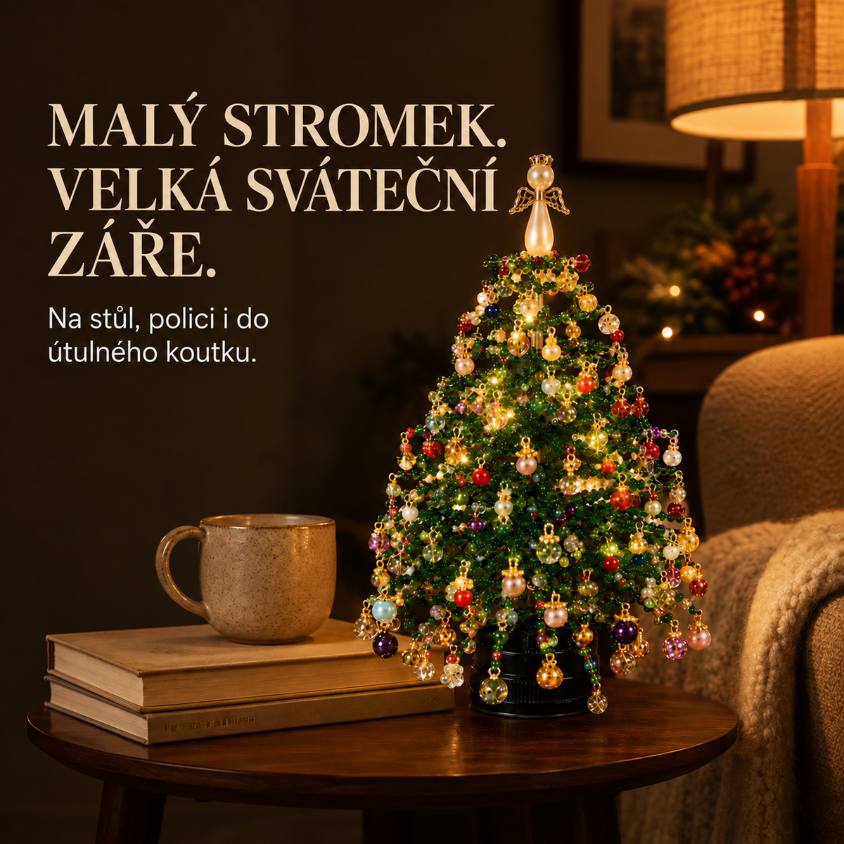 Svítící sezónní stolní stromek DIY – 5 designů