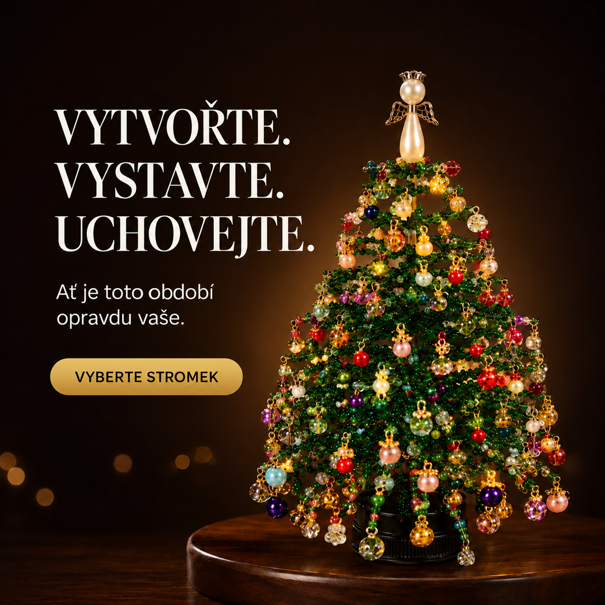 Svítící sezónní stolní stromek DIY – 5 designů