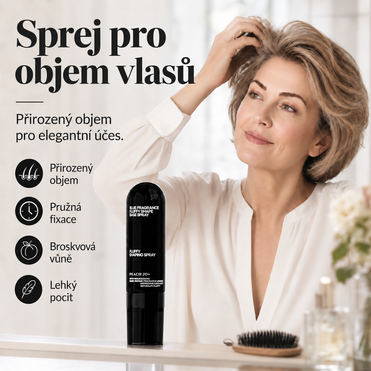 Sprej pro objem vlasů s broskvovou vůní
